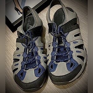 Ozark Trail Leather Sandals Outdoor Fisherman MNOT28HY177 in Gray Blue size 11